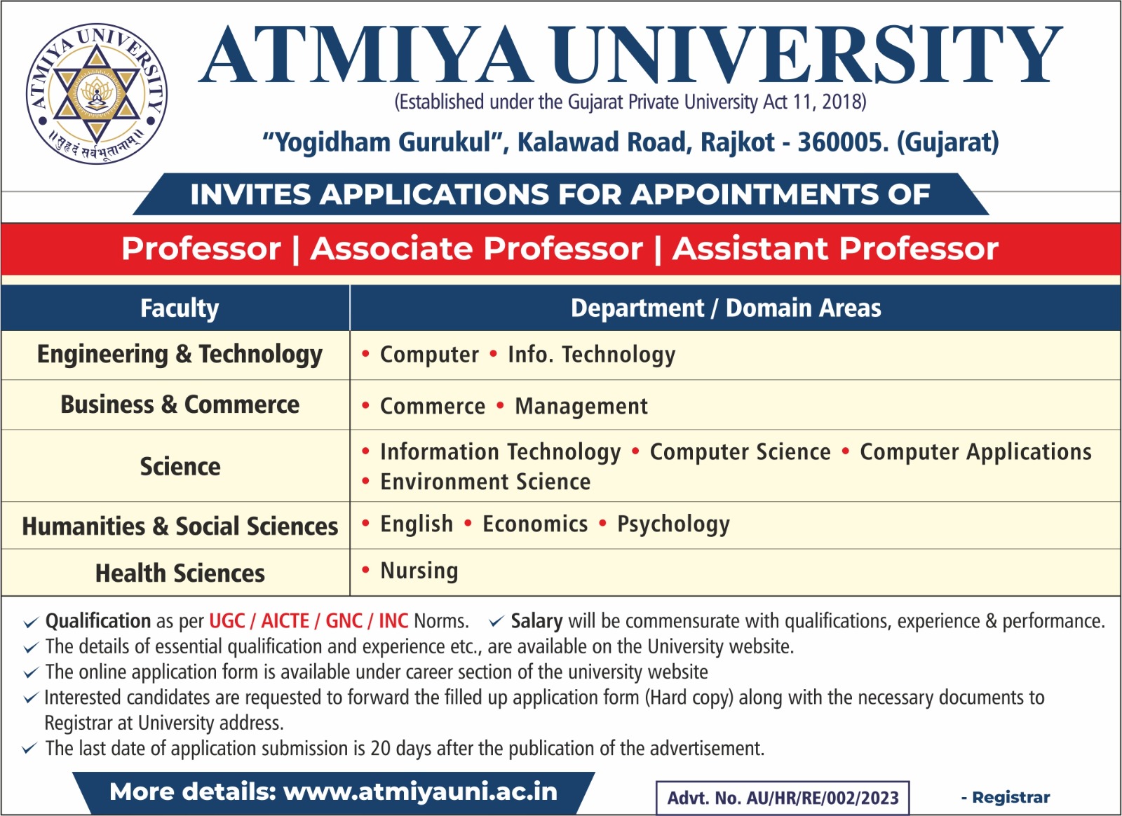 Atmiya University - YouTube